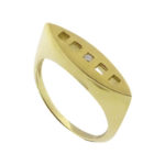 Christian geel gouden ring met 1 diamant