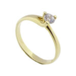 Christian geel gouden ring solitair met zirkonia