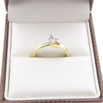 Christian geel gouden ring solitair met zirkonia