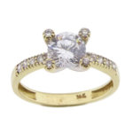 Christian geel gouden vierpoots zirkonia ring