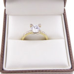 Christian geel gouden vierpoots zirkonia ring