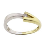 Christian geel wit gouden ring met 1 briljant