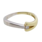 Christian geel wit gouden ring met 1 briljant