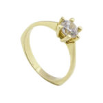 Christian gouden ring solitair met zirkonia