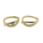 Geel gouden ring met wit diamant