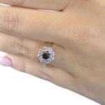 Gouden ring met Black and White Diamonds