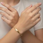 Geel gouden naamplaat armband