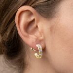 Rose gouden oorstekers met zirkonia