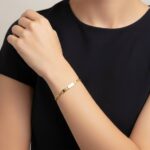 Geel gouden naamplaat armband
