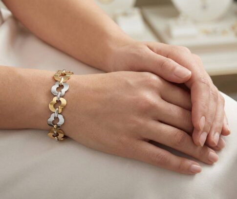 Bicolor gouden fantasie armband