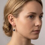 Bicolor saffieren en diamanten oorbellen