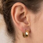 Bicolor gouden oorclips