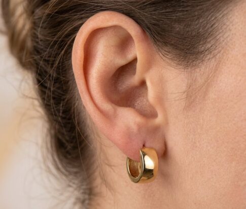 Bicolor gouden oorclips