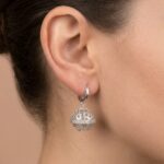 14 karaat wit gouden zirkonia oorbellen