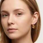 Gouden oorbellen met citrien