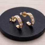 Rose gouden oorstekers met zirkonia