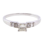 14 karaat wit gouden ring met citrien diamanten