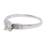 14 karaat wit gouden ring met citrien diamanten