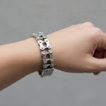 Zilveren armband fietsketting