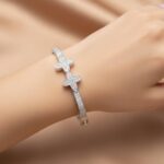 Zilveren zirkonia ster slavenarmband