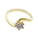 Gouden gekrulde zirkonia ring