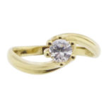 Gouden gekrulde zirkonia ring