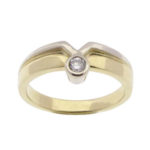 14 karaat Christian gouden zirkonia ring