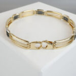 14 karaat bicolor armband met onyx