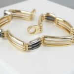 14 karaat bicolor armband met onyx