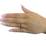 14 karaat geel- en rosé gouden ring met hanger