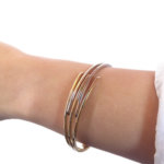 Bicolor gouden Christian slavenarmband