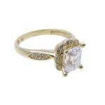 Geel gouden Swarovski zirconia ring