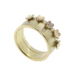 Geel gouden bloem model ring