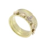 Geel gouden bloem model ring