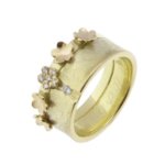 Geel gouden bloem model ring
