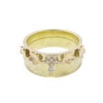 Geel gouden bloem model ring