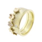 Geel gouden bloem model ring