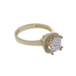 Geel gouden entourage ring met Swarovski zirconia