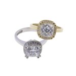 Geel gouden entourage ring met Swarovski zirconia