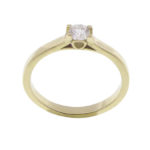 Geel gouden harten ring met diamant