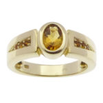 Geel gouden ring met citrien