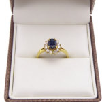 Geel gouden saffieren ring met diamanten