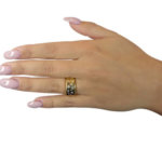 Geel gouden zirkonia fantasie ring