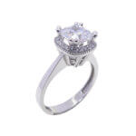 Wit gouden entourage ring met Swarovski zirconia