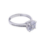 Wit gouden ring met Swarovski zirconia