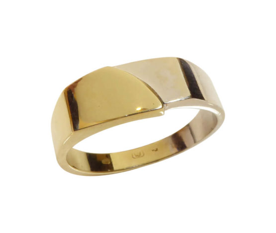 14 karaat bicolor gouden cachet ring