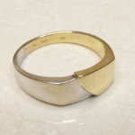 14 karaat bicolor gouden cachet ring