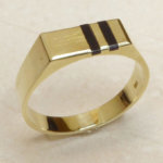 14 karaat gouden onyx zegelring