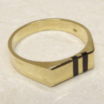 14 karaat gouden onyx zegelring