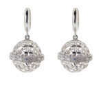 14 karaat wit gouden zirkonia oorbellen